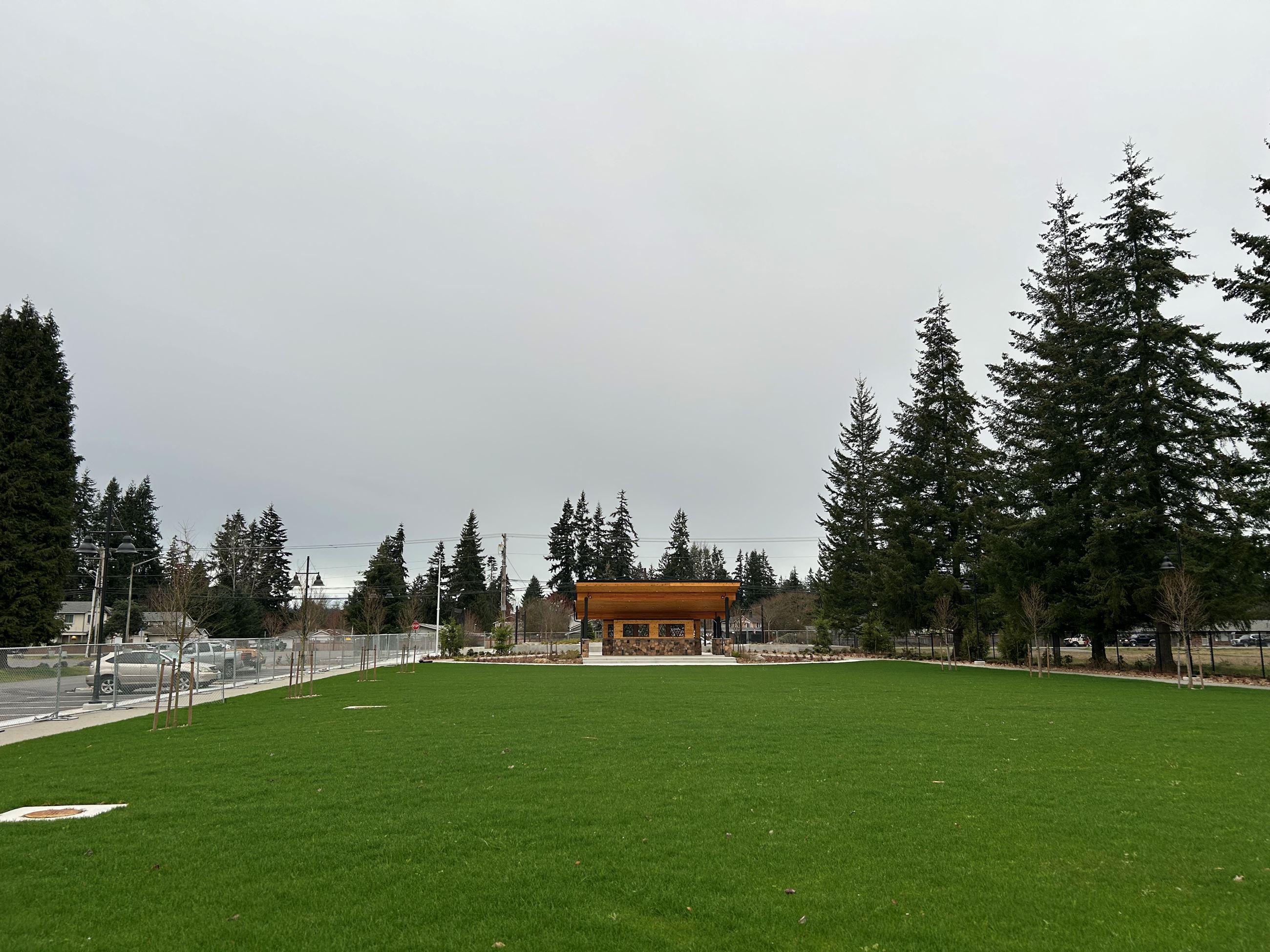 Image of Smokey Point park facing west toward the stage